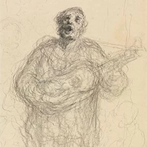 Singing Guitarist (recto); Reclining Woman Leaning on Her Arm (verso), 1855 / 60. Creator