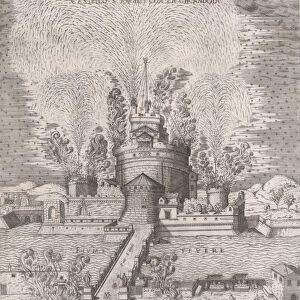 Speculum Romanae Magnificentiae: The Girandola at the Castel Sant Angelo, Rome, 1579