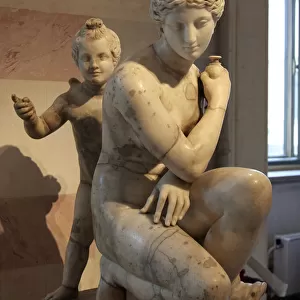 Statue of bathing Aphrodite and Eros
