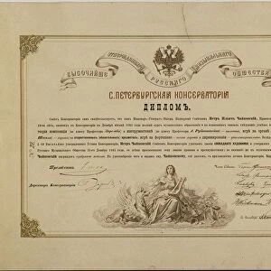 Tchaikovskys Diploma (Academic certificate) from the St. Petersburg Conservatory, 1865