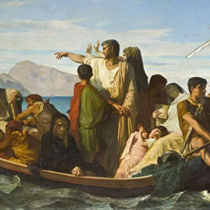 Tiberius exiles, 1850. Artist: Barrias, Felix-Joseph (1822-1907)