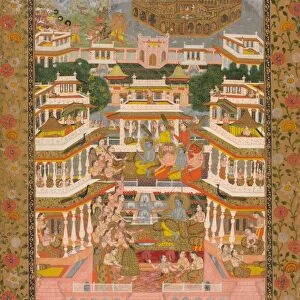 Tiered Court Scene, c. 1735. Creator: Chitarman II (Indian, c. 1680-?. 1750)