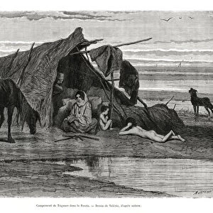 Tziganes camping in the Puszta, 1886