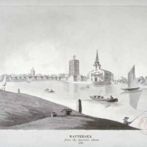 View of Battersea from across the River Thames, London, 1796