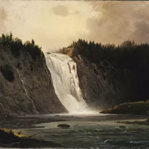 Waterfall on Mont-Morency, 1864. Creator: Robert Seldon Duncanson