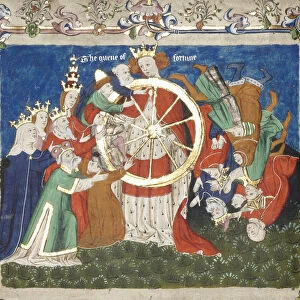 The Wheel of Fortune (from an manuscript of Troy Book by John Lydgate), Mid of the 15th century. Artist: Anonymous