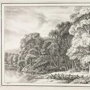 Woodland Scenery with Lake, 1811-1816. Creator: Johann Nepomuk Strixner (German, 1782-1855)