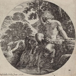 Young Satyr at the Bank of a Stream, 1656. Creator: Stefano della Bella