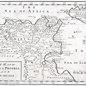 A 19Th Century Map Of Africa Propria And Numidia