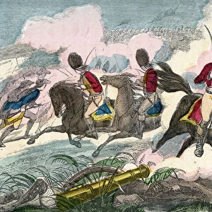The Battle of Eutaw Springs, September 8, 1781, during the American Revolutionary War (1775-1783). From An Illuminated History of North America, from the earliest period to the present time, published 1860