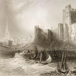 Carrickfergus Castle, County Antrim, Ireland. Drawn By W. H. Bartlett, Engraved By J. C. Armytage. From "The Scenery And Antiquities Of Ireland"By N. P. Willis And J. Stirling Coyne. Illustrated From Drawings By W. H. Bartlett. Published London C. 1841