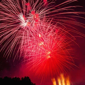 Colourful Fireworks; Calgary, Alberta, Canada