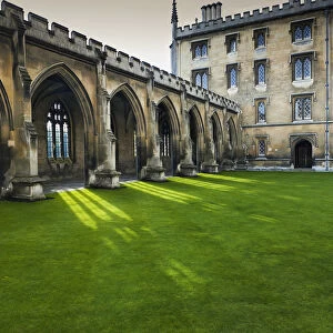 Courtyard With Lush Green Grass; Cambridge, England