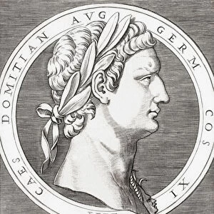 Domitian, 51 - 96 AD. Roman emperor. After a 16th century engraving by Marcantonio Raimondi