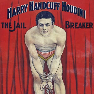 Harry Houdini, born Erik Weisz, 1874 - 1926. Hungarian born American escape artist, magician and stunt performer. From a poster advertising a performance dating from circa 1900