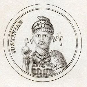 Justinian I Or Justinian The Great Flavius Petrus Sabbatius Justinianus 482 - 565 Eastern Roman Emperor From The Book Crabbs Historical Dictionary Published 1825