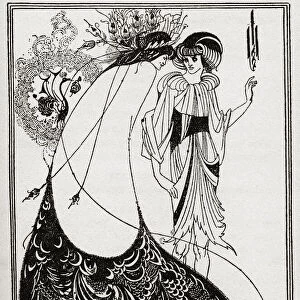 The Peacock Skirt. Illustration by Aubrey Beardsley for the English edition of Oscar Wildes play Salome, published 1910