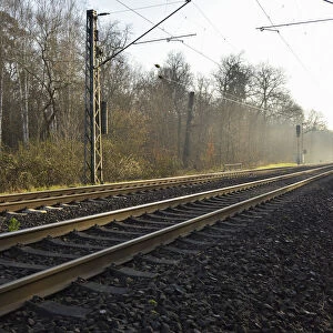 Railroad tracks, Arheiligen, Darmstadt, Hesse, Germany