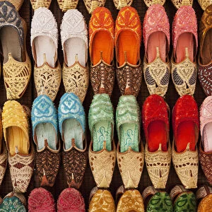 Traditional Shoes For Sale In Market; Dubai, United Arab Emirates