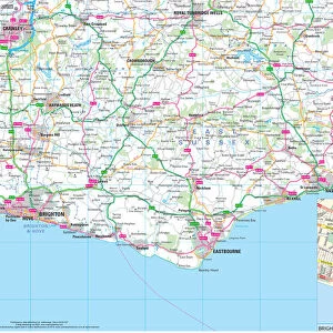 East Sussex County Road Map