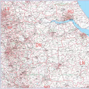 Postcode Sector Map sheet 18 Humberside and North East Midlands