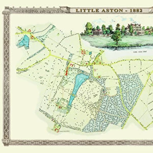 Old Map of the Village of Little Aston in the West Midlands 1886