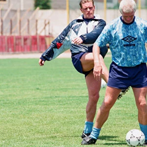 1990 World Cup Finals in Italy. England footballer Paul Gascoigne ajoking around at