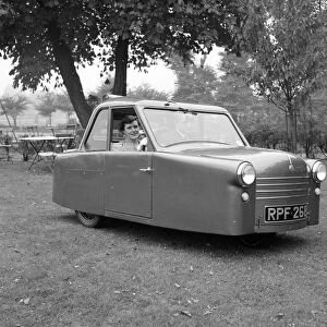The AC Petite British microcar, with a rear mounted 350cc Villiers single cylinder