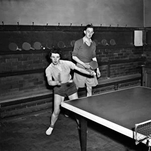 All England Police Table Tennis Championships. PC Derek Schofield and wife Joan in action