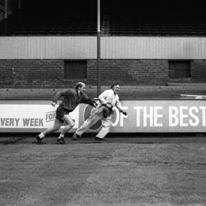 Bobby Charlton Preston North End player manager pictured training at Deepdale Stadium