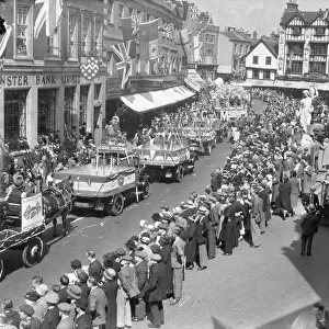 Carnival parade through Kingston in celebration of King George V silver jubilee. May 1935