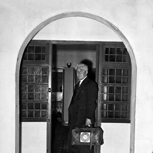 Charlton Athletic manager Jimmy Seed returns home after his sacking on September 3, 1956
