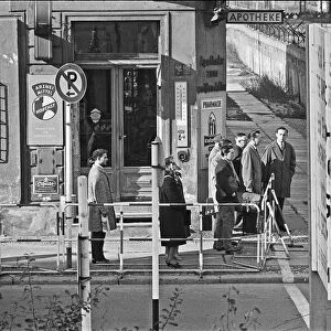 Checkpoint Charlie crossing point in the Berlin Wall located at the junction of