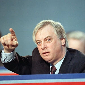 Chris Patten at the launch of the Conservative party election manifesto. 18th March 1992