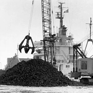 Coal that has been imported from West Germany at an Essex dock
