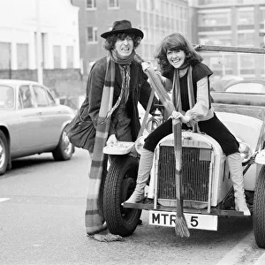 Doctor Who, actor Tom Baker - the 4th Doctor - pictured with assistants Sarah Jane Smith