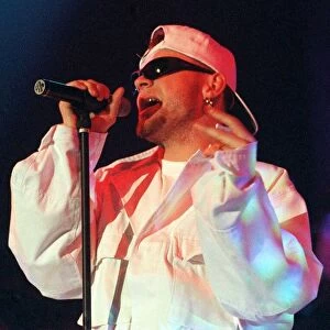 East 17 brian HArvey on stage at the SECC Glasgow 1996