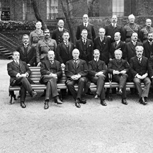 The Imperial War Cabinet of 1917 pose for the photographers in the gardens of Number 10