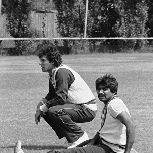 Imran Khan and Javed Miandad training at Edgbaston. 28th July 1982