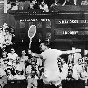 Jaroslar Drobny at Wimbledon. June 1953 P005961