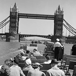 A pleasure steamer on the River Thames, London. 30th May 1950