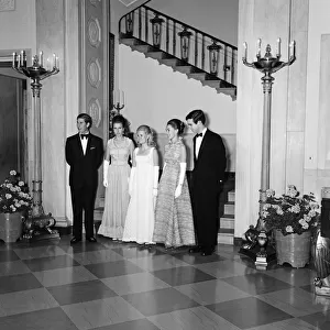 Prince Charles and Princess Anne at the White House, Washington, alongside Tricia Nixon