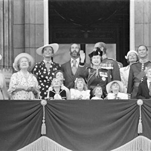 The Royal Family assemble on the balcony of Buckingham Palace for The Trooping of