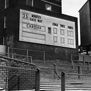 Scoreboard at Cardiff Arms Park, Wales, 29th December 1961