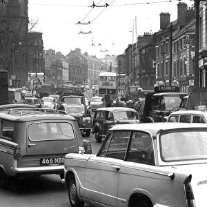 Traffic in Newcastles Newgate Street is choc-a-block in 1965