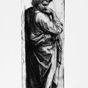 Male figure. Drawing by Raffaello preserved in the Galleries of the Academy, Venice