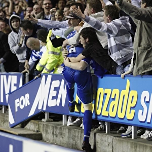 Dave Kitson celebrates his 51st minute goal close up with the fans