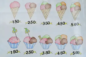 Italy, Veneto, Venice, ice cream price lsit, Boutique del Gelato, San Marco Italy, Veneto, Venice, ice cream price lsit, Boutique del Gelato, San Marco