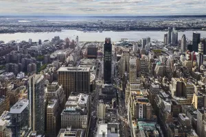 USA, New York, View west from the observation deck of the Empire State Building towards USA, New York, View west from the observation deck of the Empire State Building towards