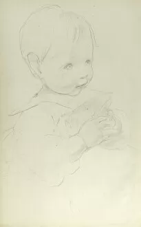 Pencil sketch of toddler